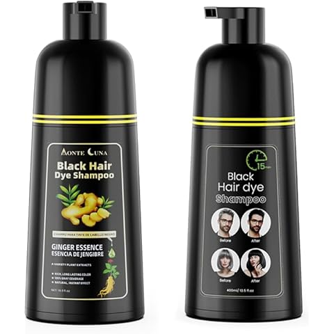 COSMTEK Black Hair Dye Shampoo and COSMTEK Ginseng Black Hair Dye Shampoo Cover