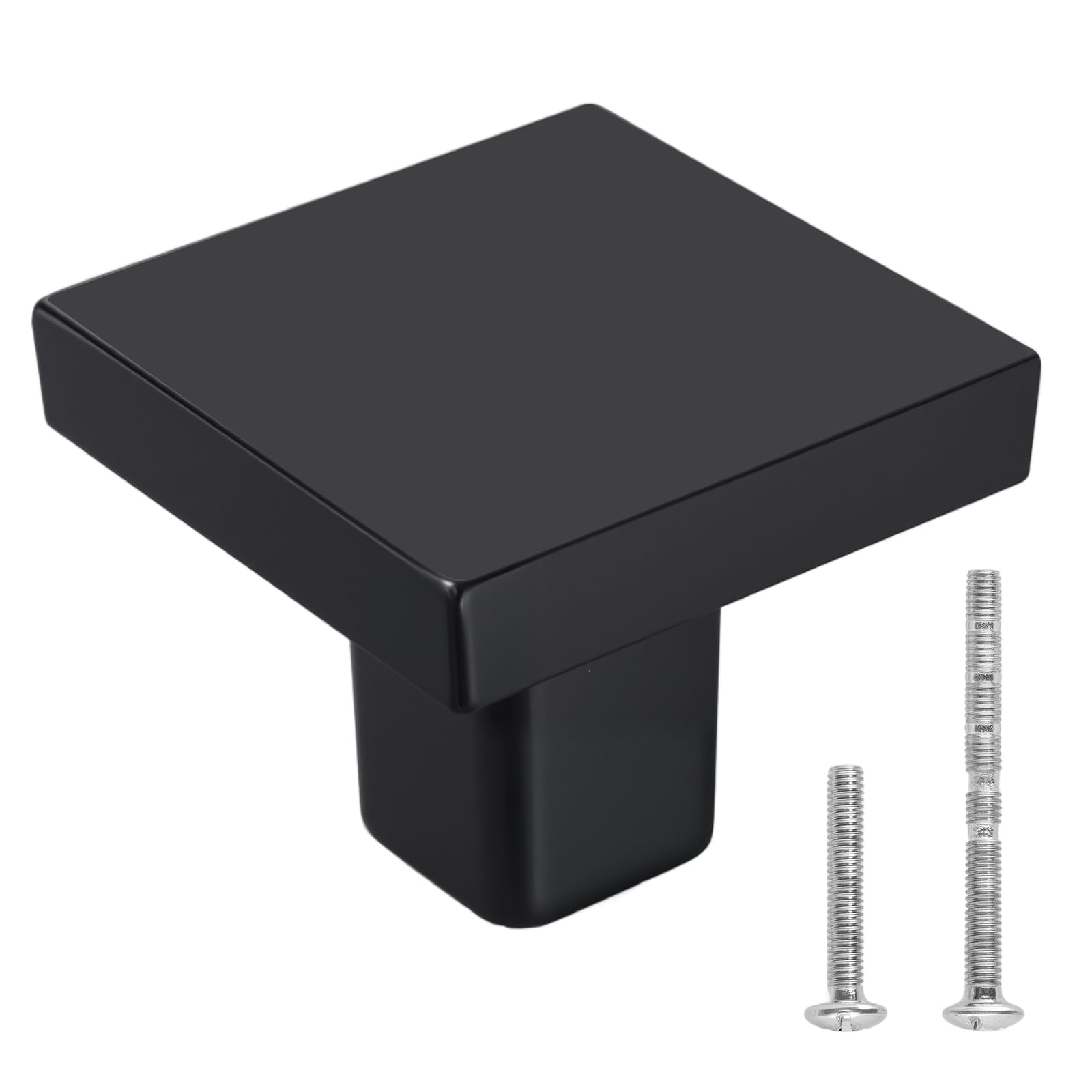 VEVOR Cabinet Knobs, 10 Pack, 1.18 Inch Black Zinc Alloy Drawer Pulls & Door Handles, Square Kitchen Solid Knobs Dresser Handles, Cupboard Hardware with Screws for Bathroom Closet Cabinets Drawers