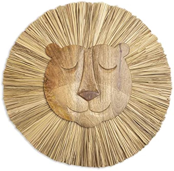 Crane Baby Safari Nursery Décor, Wooden Animal Wall Décor for Boys and Girls, Lion, 21" x 21"