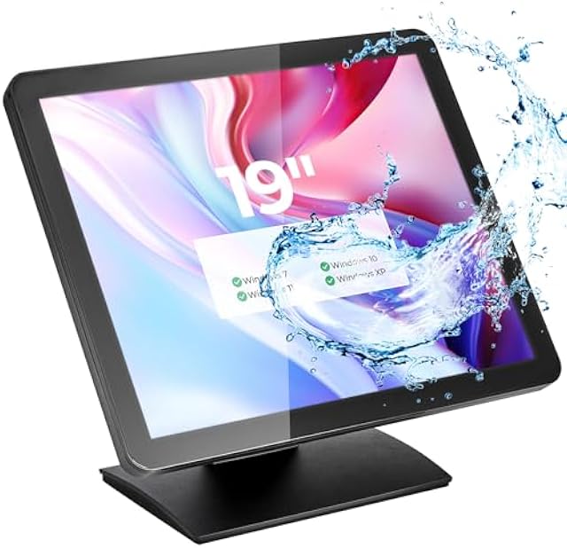 MUNBYN 19-inch POS-Touchscreen-Monitor, LED Backlit Multi-Touch-Screen-Monitor, HDMI/VGA Capacitive Display, True Flat Seamless Design for Retail, Restaurant, Bar, Gym, 2Y Protection
