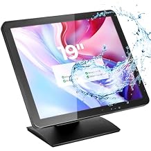 شاشة MUNBYN POS تعمل باللمس مقاس 19 بوصة، شاشة LED متعددة اللمس بإضاءة خلفية، شاشة سعوية HDMI/VGA، تصميم مسطح حقيقي سلس للبيع بالتجزئة والمطاعم والبار وصالة الألعاب الرياضية وحماية لمدة عامين