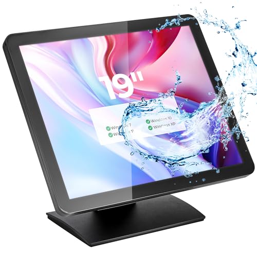 MUNBYN 19-inch POS-Touchscreen-Monitor, LED Backlit Multi-Touch-Screen-Monitor, HDMI/VGA Capacitive Display, True Flat Seamless Design for Retail, Restaurant, Bar, Gym, No Driver Required