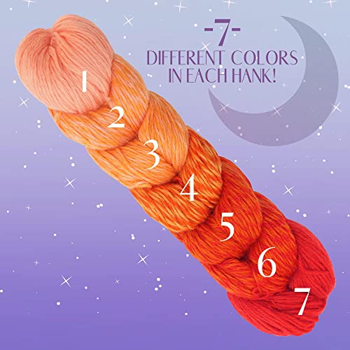 JubileeYarn Moonlight Medley Yarn - Ombre DK Weight Merino Wool/Acrylic - 200g/Hank - Aries - 1 Skein, 08 Aries, 1 Hank - Image 2