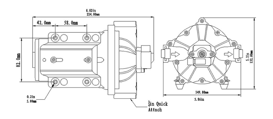 Seaflo Bomba de agua de alta presión de 12 voltios 18.9 l/min 5.0 GPM 70 PSI con interruptor automático para barcos marinos RV automotrices