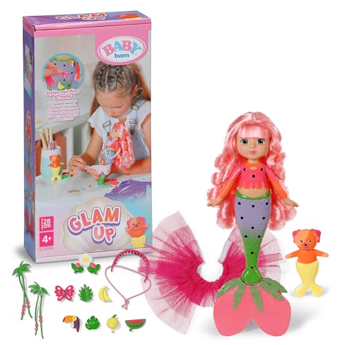 BABY Born Glam Up Sunshine Meerjungfrauenpuppe mit Styling-Zubehör