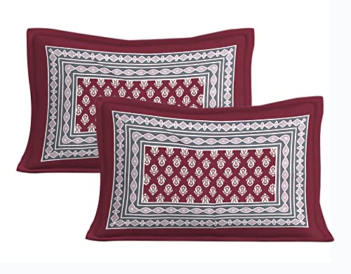 Image of Monique Bedsheet Set | 144 TC Cotton Bedsheet for Double Bed with 2 Pillow Cover