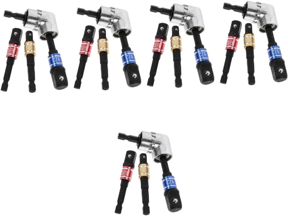 COHEALI 5sets Right Angle Drill Attachment Socket Drill Adapter for Projects and