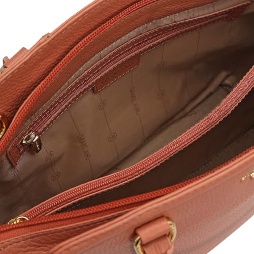 Image of Da Milano Leather Satchel Bag for Women - Brown (LB-00687OL)