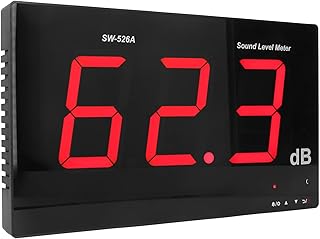 Medidor de Decibéis, Medidor de Nível Sonoro Medidor de Decibéis 30dB a 130dB Medidor de Ruído, Visor LCD de 3 Dígitos