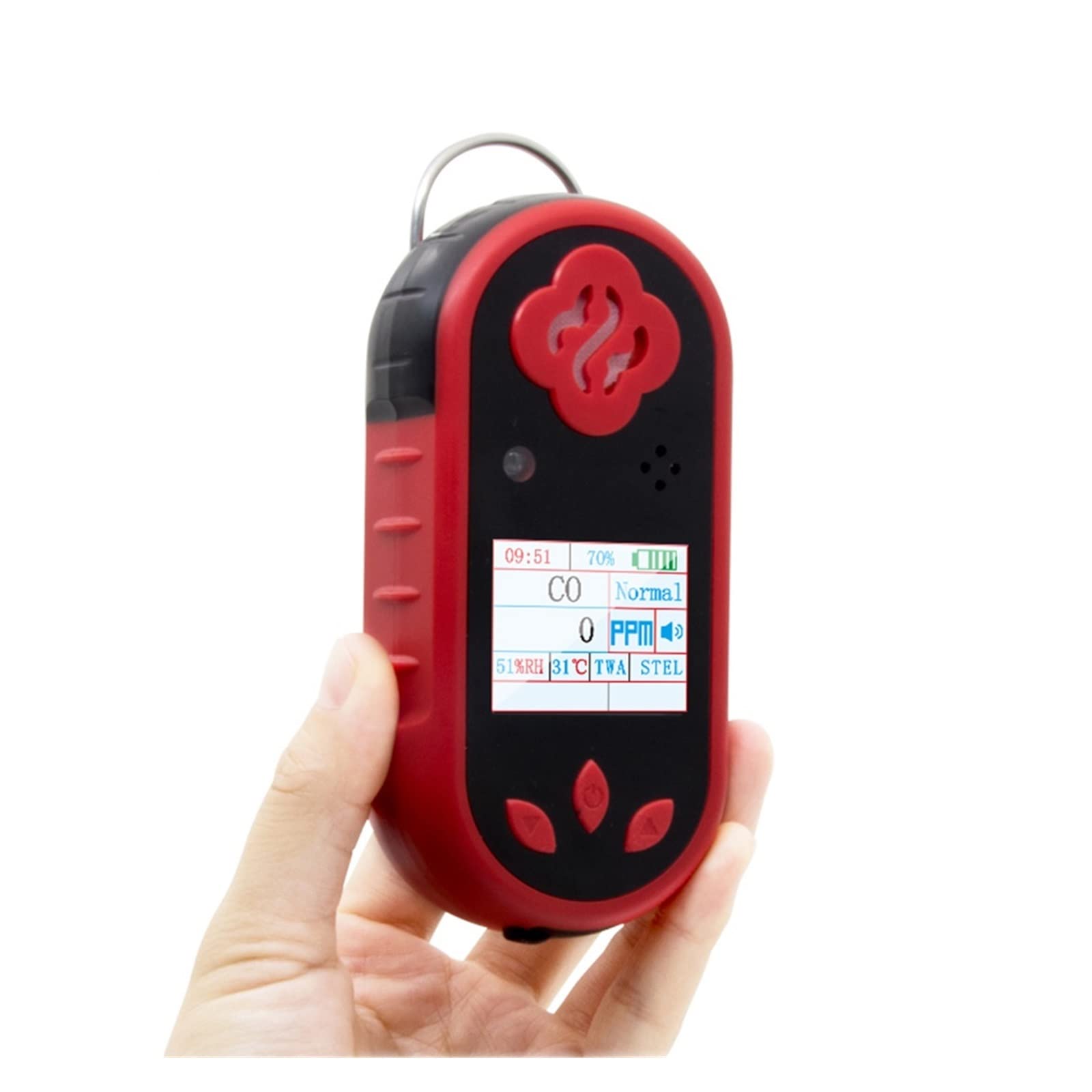 Llawqsm One Color Gas Detector, Portable H2s Hydrogen Sulfide Gas Detector Four Alarm Methods Explosion-Proof