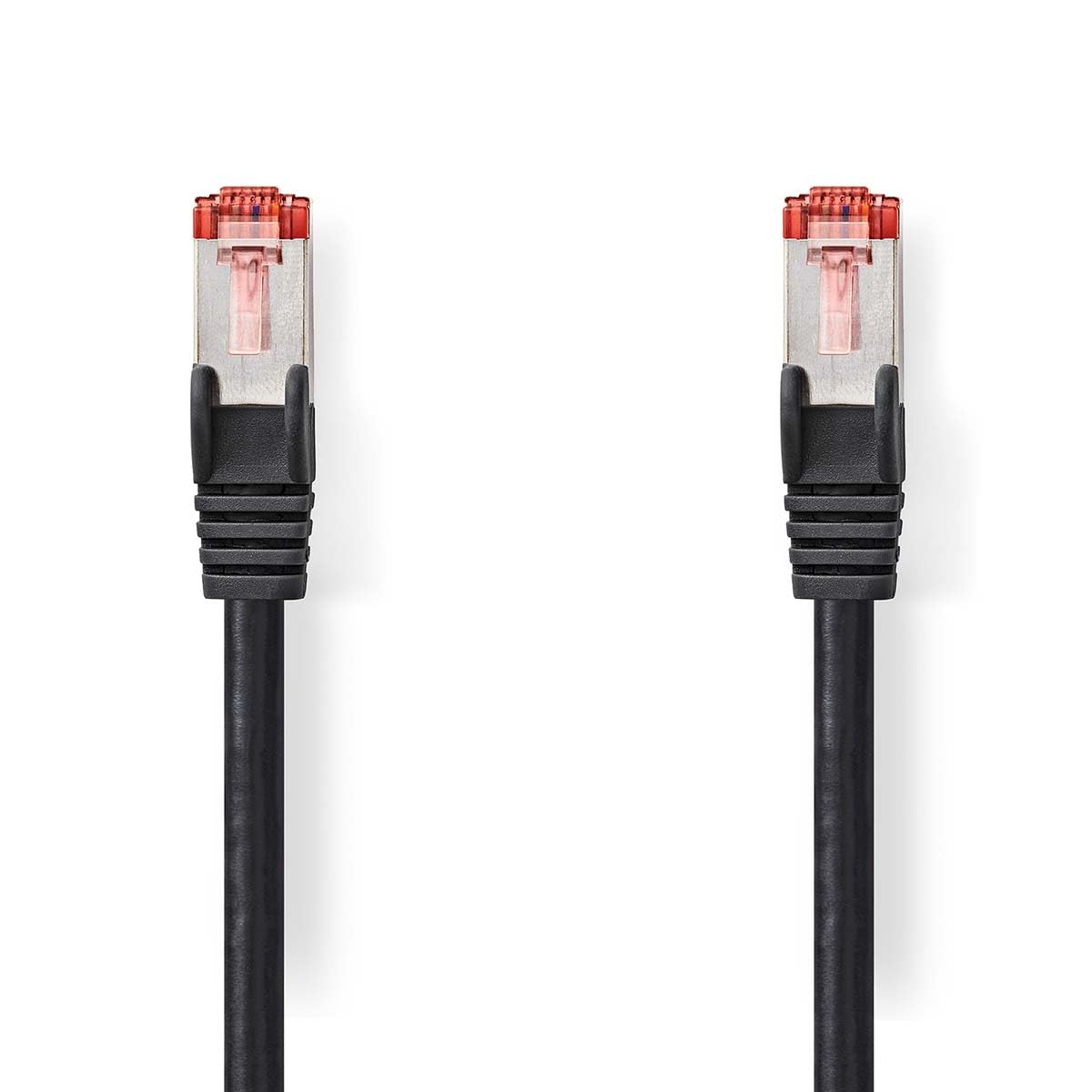 NEDIS Cavo di rete CAT6 - Connettore RJ45 - Connettore RJ45 - S/FTP - 30 m - Rotondo - LSZH - Nero - Etichetta