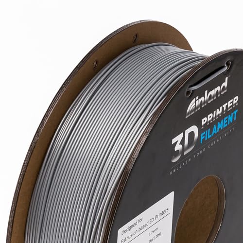 Image of INLAND Micro Center PLA+ 3D Printing Filament 1.75mm - PLA Pro Dimensional Accuracy + /- 0.03 mm - 1kg Cardboard Spool (2.2 lbs) (1 Pack Silver, 1.75mm)