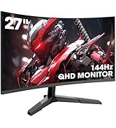 KOORUI Gaming Monitor 27 Zoll, 1800R Fläche Bildschirm 2560X1440 (QHD), 144HZ 1ms Mornitor, DCI-P...