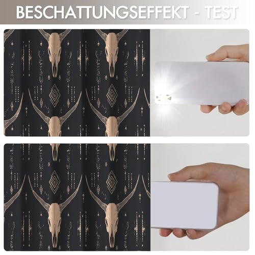 Rideau thermique isolant anti froid crâne de bœuf bohème 3D - 7