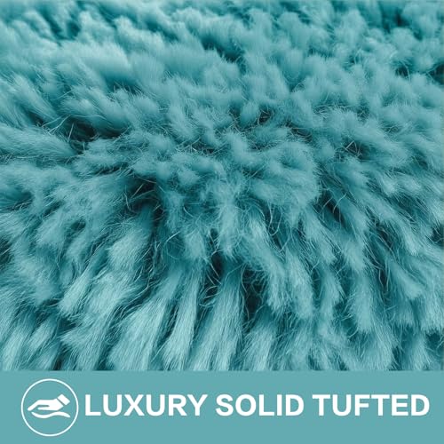 Image of Microfiber Toilet Lid Cover, 17.5 inchx15 inch Fits Round Oblong and Elongated | Toilet Seat Covers for Bathroom, Machine Washable, Decorative Fuzzy fur Look Round Toilet Seat Cover Extra Soft Absorbent