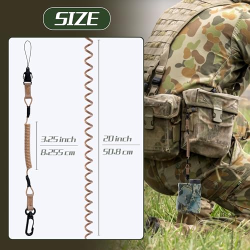 Yao Suo 2 pcs Retractable Rangefinder Lanyard, Suitable for hunting rangefinders, cell phones, keys, fishing, mountaineering, camping, and Boating. (Coyote) - Thumbnail 2