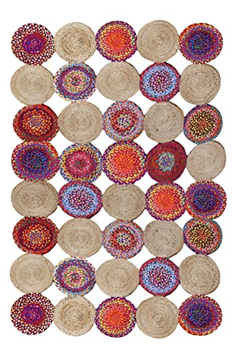 Tapis en jute pour entrée chaleureuse et couloir multicolore