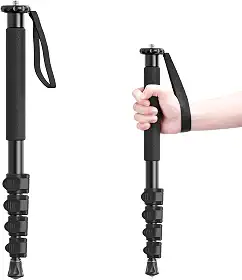 ULANZI TB12 Monopé de câmera de 61 polegadas – tripé portátil e monopé para fotografia com altura de 5 seções, bastão compacto de alumínio para câmera de viagem para Canon, Nikon, Sony Mirrorless