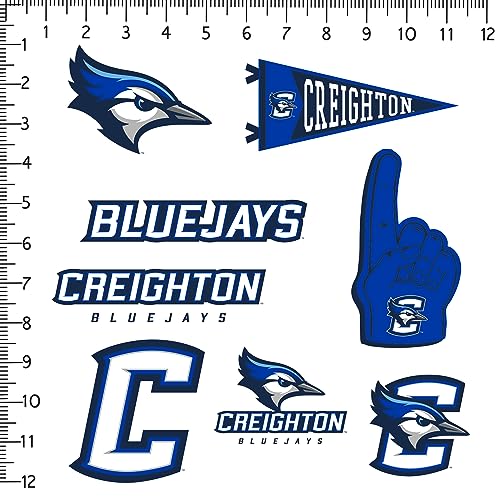 Image of Creighton University 8ct Vinyl Large Deluxe Stickers Variety Pack - Laptop, Water Bottle, Scrapbooking, Tablet, Skateboard, Indoor /Outdoor - Set of 8