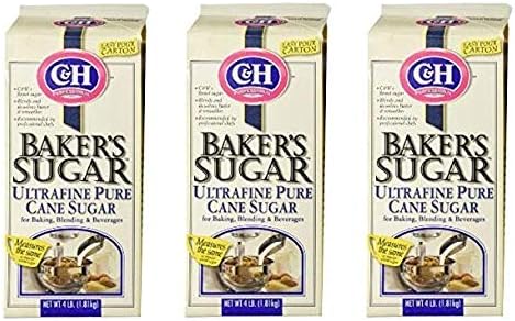 C&H Professional BAKER'S SUGAR Ultrafine 4lb (Three Pack)