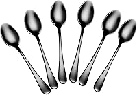 Vista 1 de Demitasse - Cucharas de café expreso, mini cucharas de café de acero inoxidable, cucharas pequeñas para postre, té, juego de 6 unidades (negro)