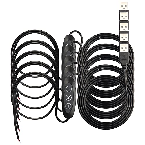 Paquete de 5 cables usb de interruptor de encendido y apagado a extremos de cable desnudo