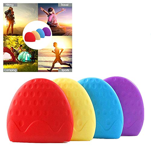 sinzau Vasos de agua plegables de silicona para viajes, deportes, camping, senderismo, paquete de 4 unidades (forma de fresa)