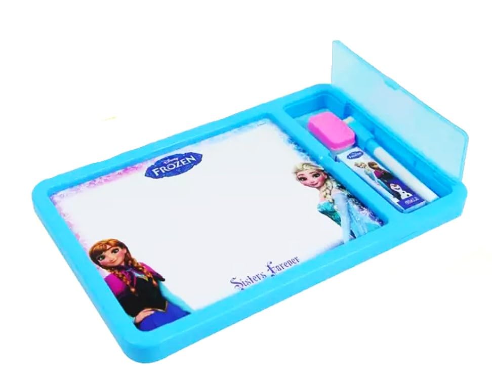 SSKR 2 in 1 Slate & Writing Board for Kids/Mind Development Toys for Kids | Double Sided Board with Marker and Chalks (Frozen Slate)