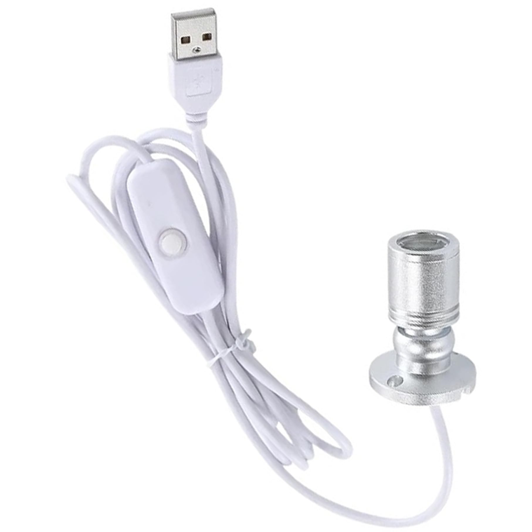 Gcroet 1PC Mini Spotlights for Displays, 1W 5V 6500K White Mini LED Spotlight with USB Cable, Adjustable Spot Lights Indoor for Decoration, Fish Tank, White