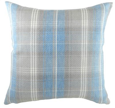 Coussin en laine Stirling bleu gris 43 cm avec de véritables plumes