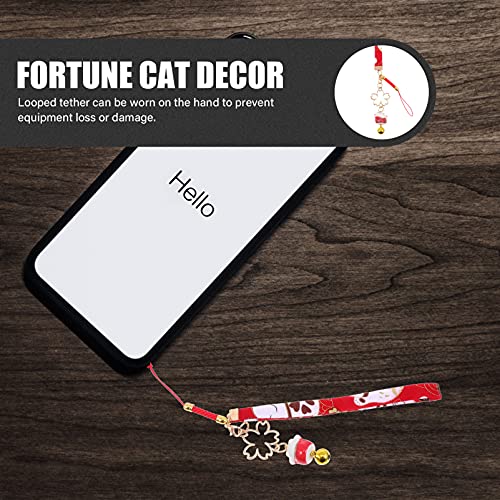 Cell Phone Lanyard Strap- Lovely Phone Charm Zinc Alloy Bell Mobile Phone Pendants Phone Strap Lanyard Hanging Charm Phone Charms Strap For Keychain Car Key Bag- Fortune Cat #TOP6