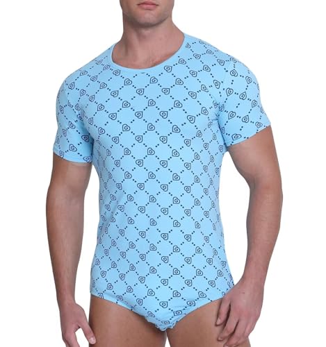 Mens Shapewear Short Sleeve Pajamas One Piece Romper Basic Onesie for Mens3