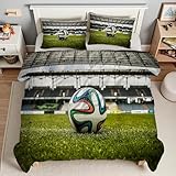 Jungen-Fußballspiel Bettwäsche 135x200 - Rasen GrüN Wendebettwäsche, Weiche...
