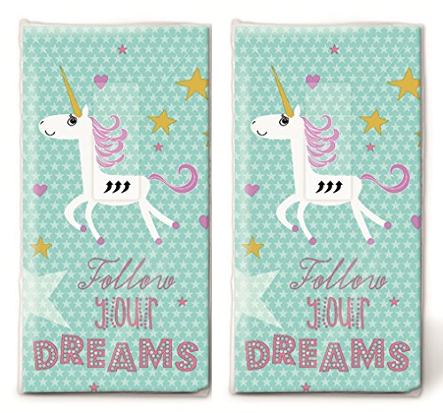 20 pañuelos (2 x 10) unicornio en el cielo estrellado/niños/cumpleaños