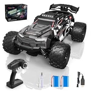 Kizeefun Coche teledirigido,2.4GHz 1:18 Coche RC de Alta Velocidad Buggy Todoterreno 40 km/h con Luces, Coche de Control Remoto 4WD Coche de Deriva de Juguete Regalo para niños Adultos