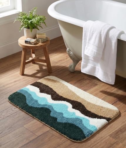 Image of Saral Home Microfiber Bath Mat 38x60 cm | Ultra Soft, Super Absorbent & Anti-Skid | Quick Dry Door Mat for Bathroom, Bedroom, Kitchen & Entrance | Multicolor (Pack of 1)