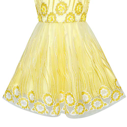 Sunny Fashion Girls Dress Tulle Bridal Lace with Flower Detailing Purple 4-144