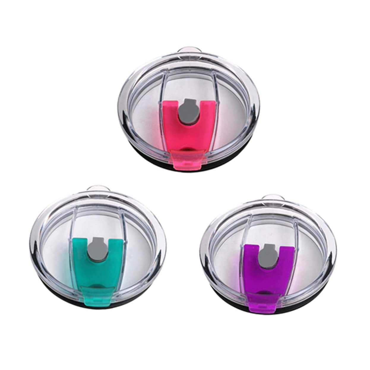 OFFSCH 3Pcs Leakproof Replacement Lid for Tumblers Spill Resistant Design with Air for Improved Flow Compatible with Blue Purple Rosy