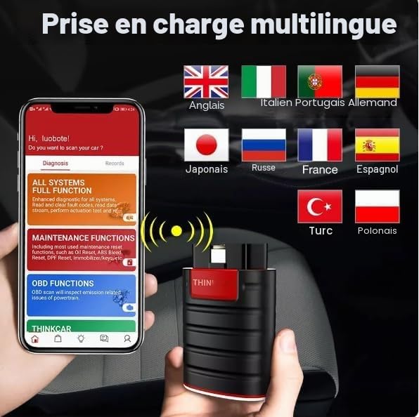 Thinkdiag Old Boot Thinkdiag Diagzone Version prend en charge toutes les voitures 16 services de réinitialisation outil de diagnostic OBD2 (thinkdiag Old Boot + câble)