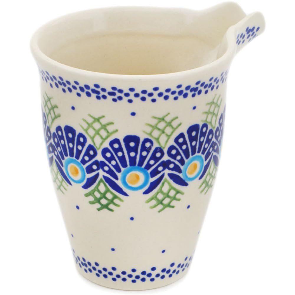 Authentic Polish Pottery Creamer in Tail Feathers Design Handmade in Boles?awiec Poland + Certificate of Authenticity