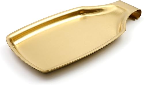 Savagrow Soporte para cucharas cuadrado de acero inoxidable para cocina, soporte para cuchara, color dorado