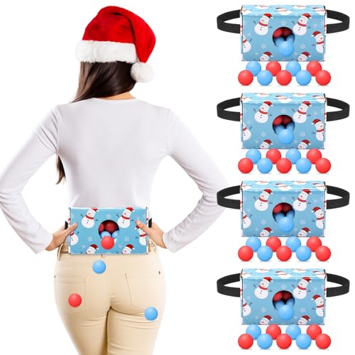 Shyyween 4 Set Juegos Fiesta Navidad con 4 Cajas y 80 Bolas miniatura 1