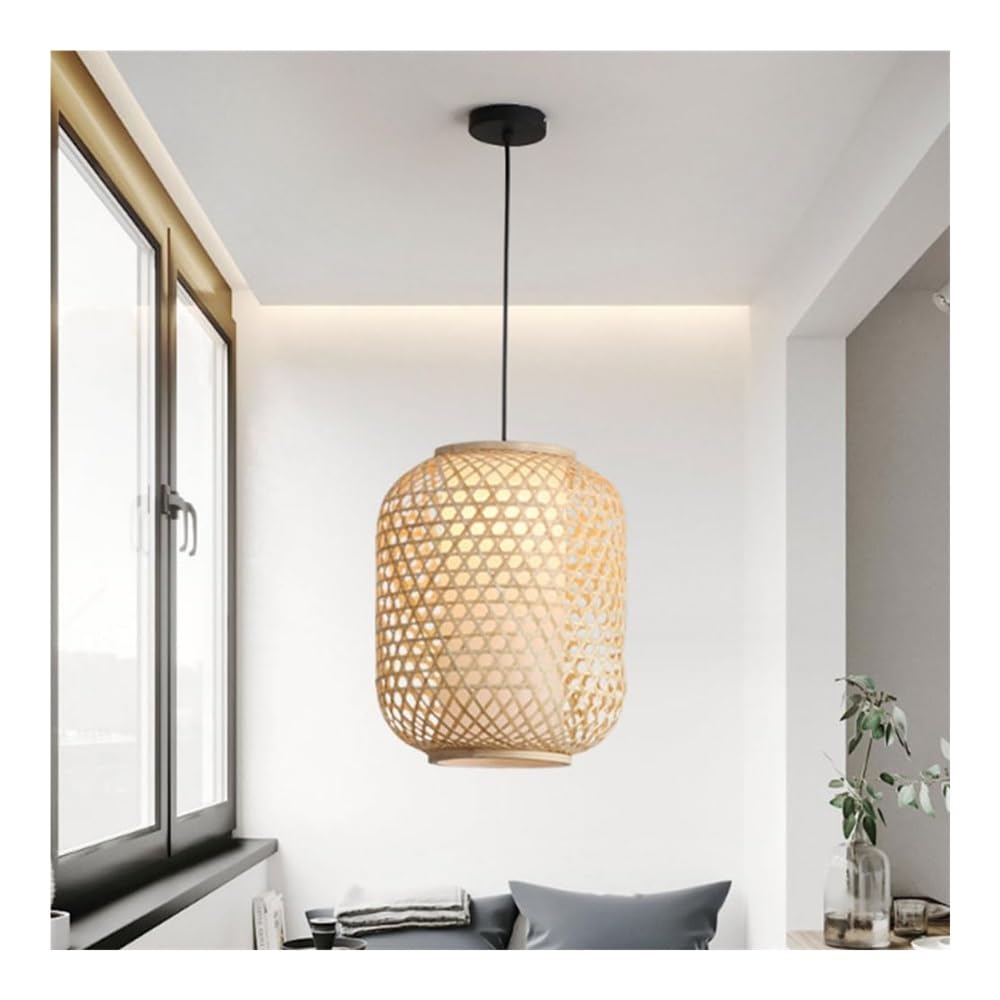 Lustre bambou fait main suspension rustique haut de gamme - 8