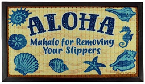 KC Hawaii Aloha Mahalo Fußmatte, zum Entfernen Ihrer Hausschuhe, 76,2 x 45,7 cm
