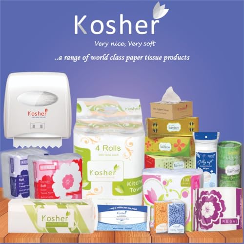 Image of Kosher Regal Soft Tissue Paper Napkins /Table Napkins | Pack of 10 X 100 Sheets (Total 10000 Sheets) | Super Soft, Tough on Spills and High Absorption Multipurpose Tissue