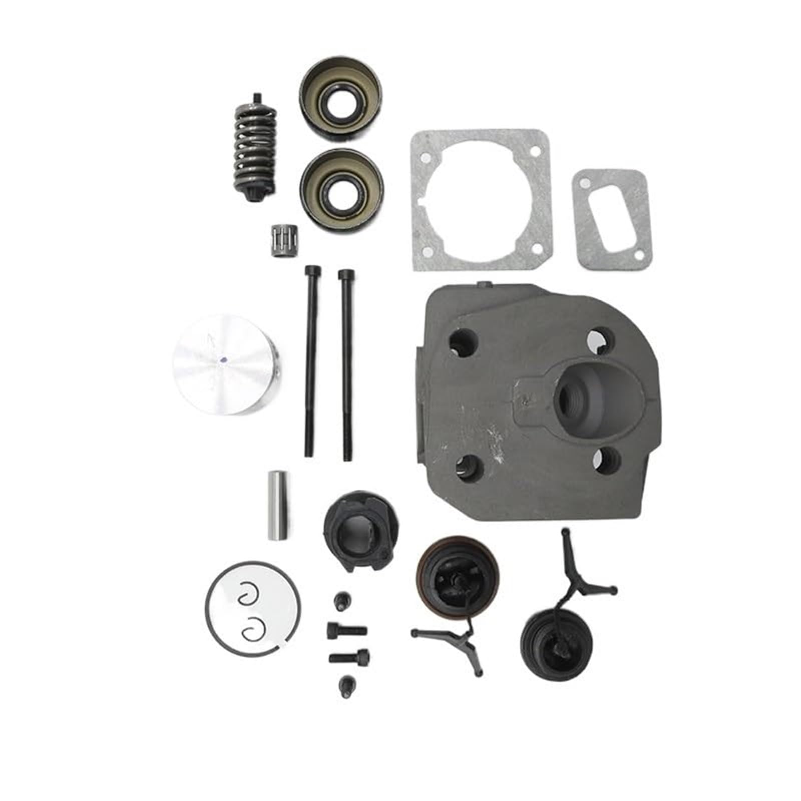 Kit de reconstrucción del motor perno sello la tapa aceite pistón cilindro 44MM, for piezas motosierra gas Husqvarna, 340 345 350 Tapa del tanque de combustible de jardín