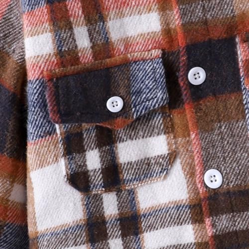 Image of Toddler Baby Boy Fall Winter Clothes Long Sleeve Plaid Hooded Sweatshirt Ripped Holes Jeans Set 1-5 Years Old