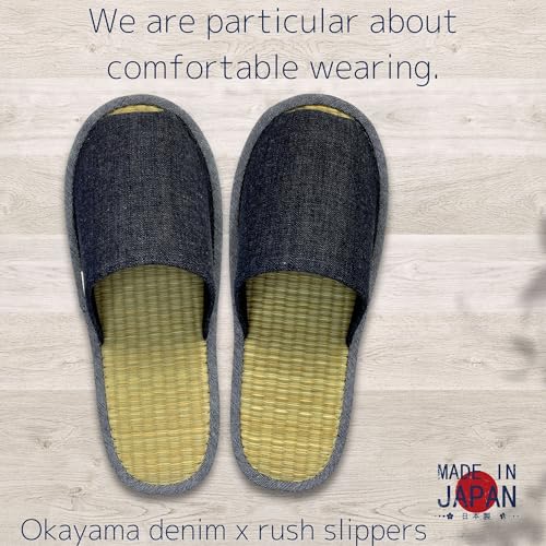 Edoten Slippers Scuffs Room Shoes Rush Made in Japan Okayama Denim Front Opening At Home Men's Ladies'2