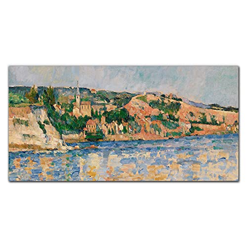 Tableau décoration murale pour masquer un mur vide avec toile village sur l'eau