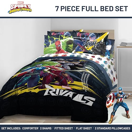 Image of Marvel Rivals Full Size Comforter Set 7 Piece Superhero Bedding, Multi